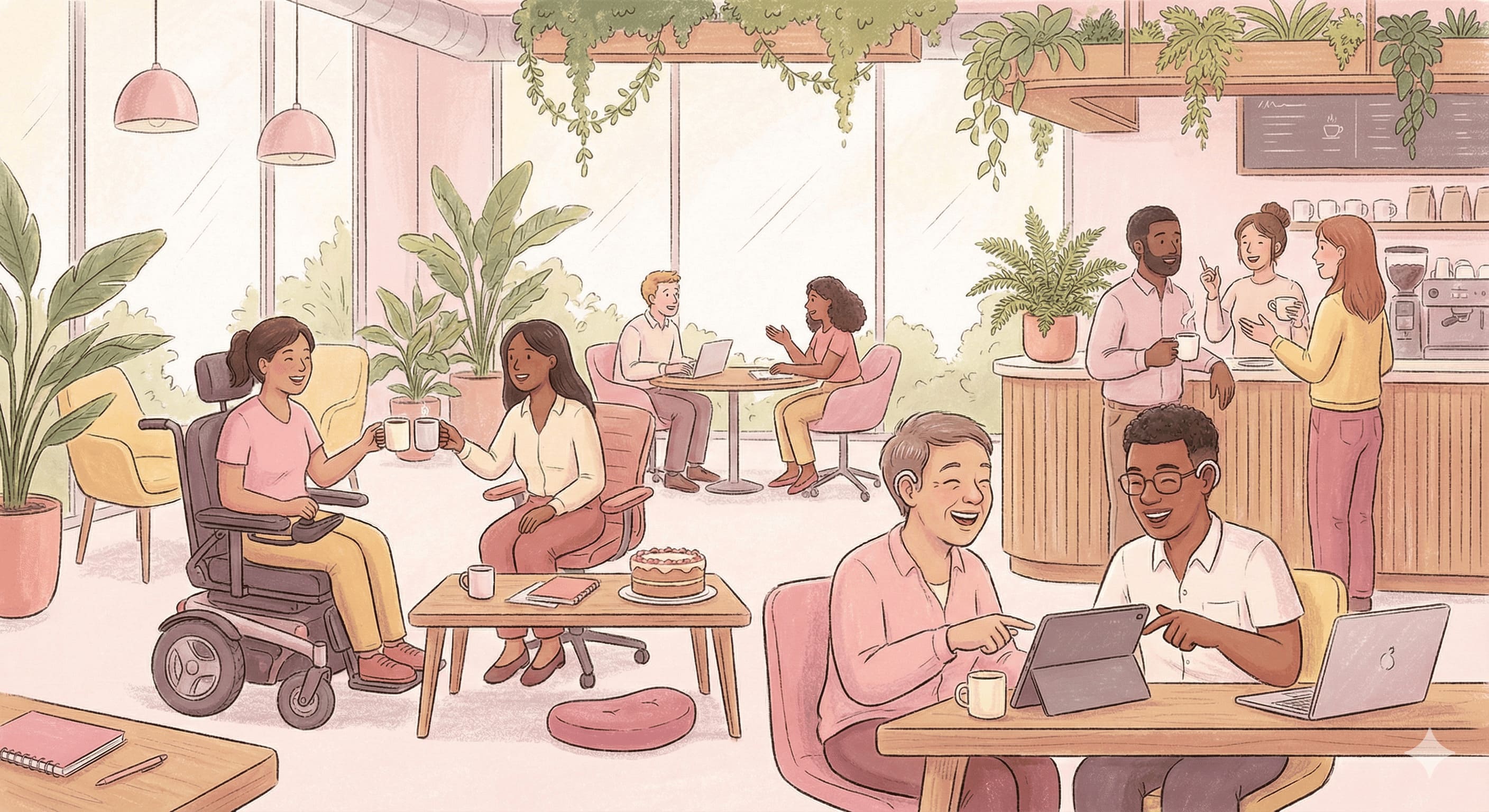 Group of people using technology
